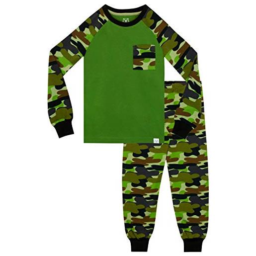 Harry Bear pigiama per ragazzi mimetizzato vestibilitta stretta verde 10-11 anni