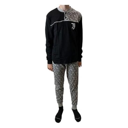 Juventus sicem - pigiama lungo invernale, prodotto ufficiale, in cotone, idea regalo (xl)