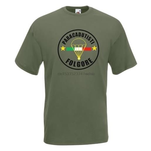 NJD 2020 tee shirt t-shirt maglietta j2225 paracadutisti come folgore dal cielo para brigata forza summer t-shirt green