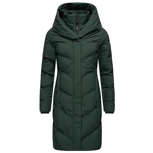 Ragwear cappotto invernale caldo da donna, impermeabile, con cappuccio, natalka melange xs-6xl, verde scuro, m