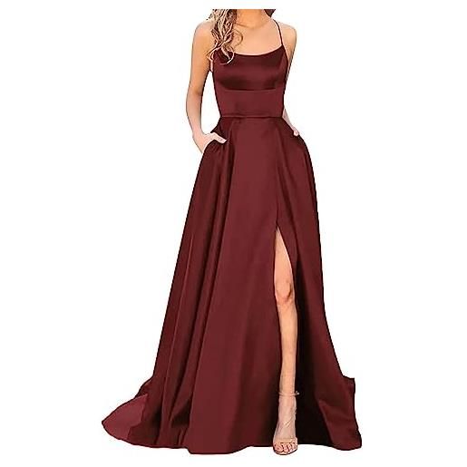 Cocila abiti damigella bordeaux vestito donna nero estivo abiti+particolari+da+cerimonia vestito a sirena donna elegante vestiti donna da cerimonia curvy offerta del giorno (wine, xxl)