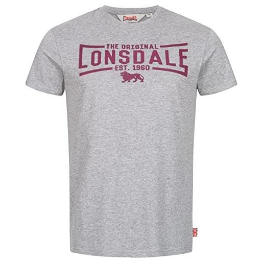 Lonsdale nybster t-shirt, marl grigio/sangue nero, 3xl men's