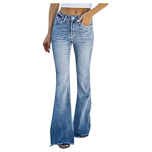 Briskorry jeans a percussione da donna, taglie grandi, larghe, casual, dritti, per adolescenti, ragazze, y2k, pantaloni dritti, elasticizzati, skinny, eleganti, taglio a stivale, pantaloni flared, z