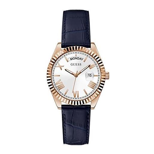 GUESS luna collection gw0357l3 orologio analogico da donna con quadrante bianco e cinturino blu, blu, cinturino