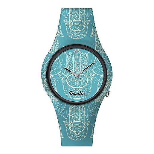 Doodle Watch orologio da polso oriental mood orologio da polso hamsa hand turchese do39003, cinghia