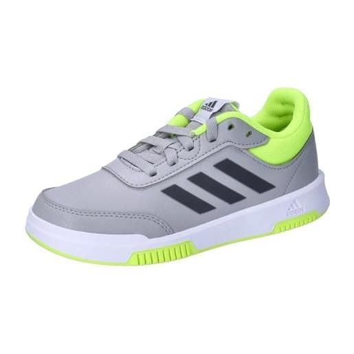 adidas tensaur sport 2.0 k, scarpe da ginnastica unisex-bambini e ragazzi, grigio due grigio cinque limone lucido, 2 uk child