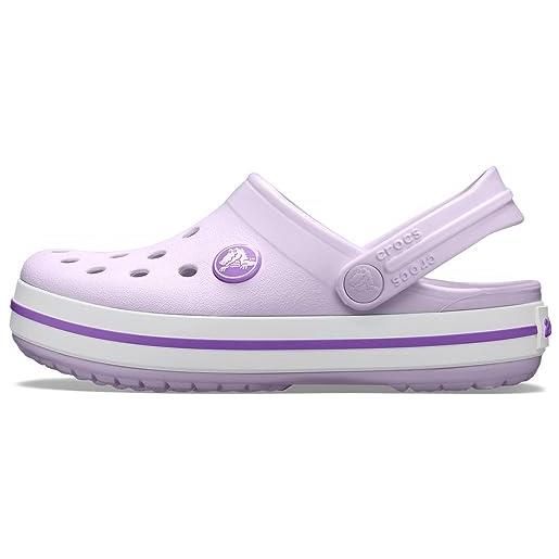 Crocs crocband clog t, zoccoli unisex - bambini e ragazzi, lavender neon purple, 19/20 eu