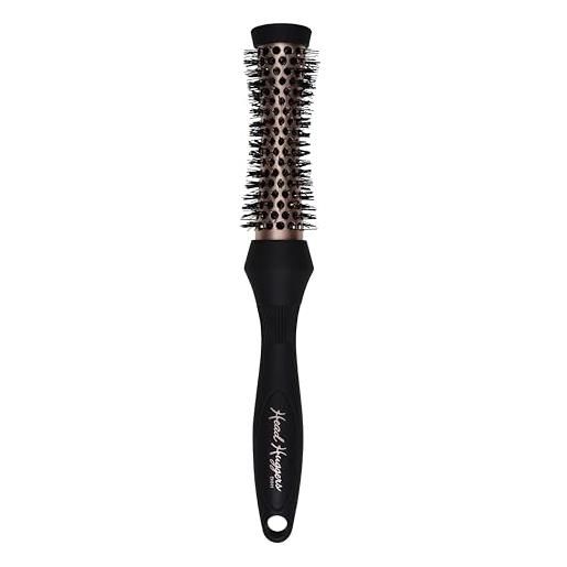 Denman thermo ceramic hourglass hot curl brush - hair curling brush for blow-drying, straightening, defined curls, volume & root-lift - rose gold & black, (dhh4rrg) (x-small)