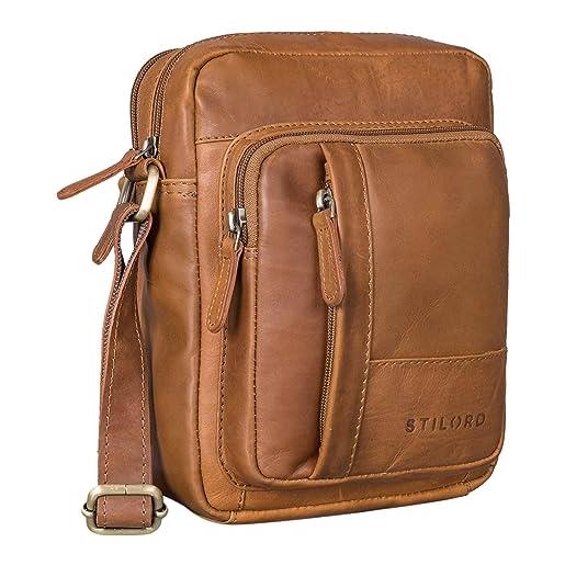 STILORD 'godric' borsa a tracolla da uomo vintage in vera pelle piccola borsa messenger borsa a tracolla in vera pelle borsa da uomo, colore: cognac-marrone