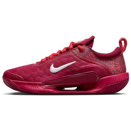 Nike w zoom court nxt cly, basso donna, noble red white ember glow, 35.5 eu