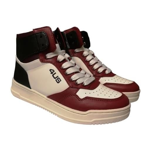 4US art. 42520 paciotti sneaker rossa - bianco, scarpa sportiva da bambino e ragazzo. Numerazione dal 30 al 40 (38)