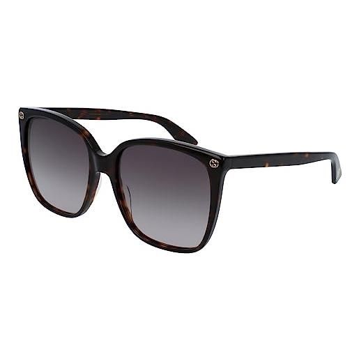 Gucci gg0022s 003 occhiali da sole, marrone (avana/brown), 57 donna
