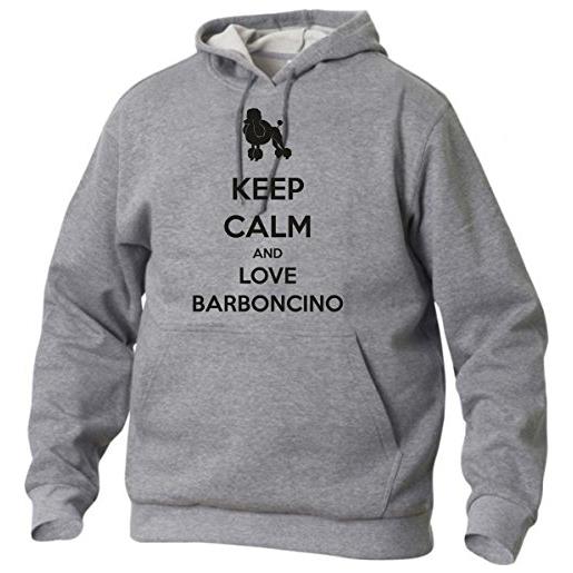 t-shirteria felpa con cappuccio keep calm and love barboncino s m l xl xxl maglietta by tshirteria