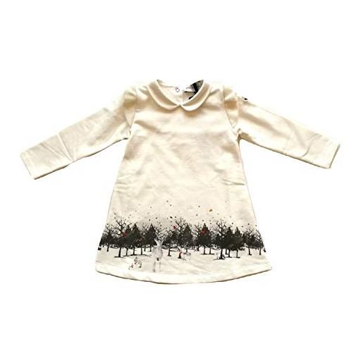 Moncler junior abito vestito bambina 8571950 bianco stampa inverno (6/9 mesi)