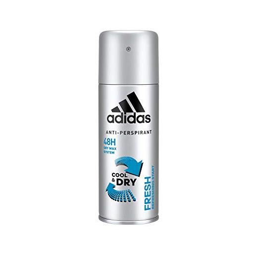 Adidas fresh deodorante spray uomo antiperspirante, 150 ml