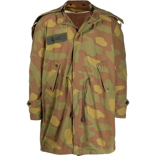 Dsquared2 parka con stampa camouflage - verde