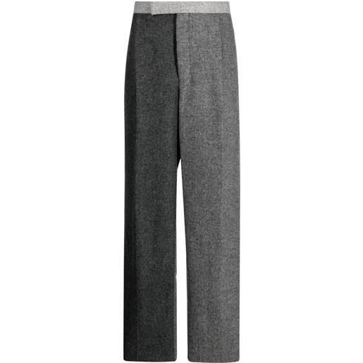 Thom Browne pantaloni a gamba ampia bicolore - grigio