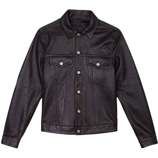 Purple Brand giacca-camicia in pelle - nero