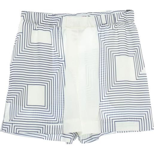 Low Classic shorts finitura satinata con stampa geometrica - bianco