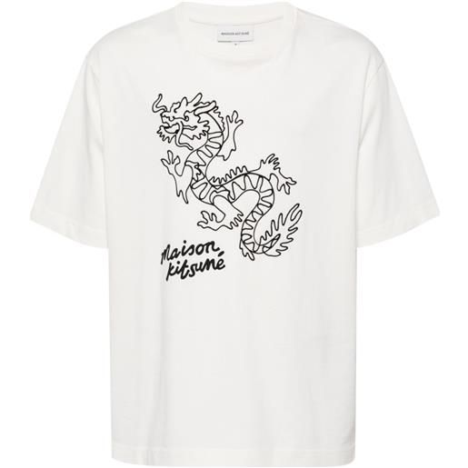 Maison Kitsuné t-shirt con stampa - bianco