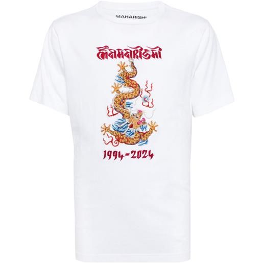 Maharishi t-shirt descending dragon Maharishi x tashi mannox - bianco