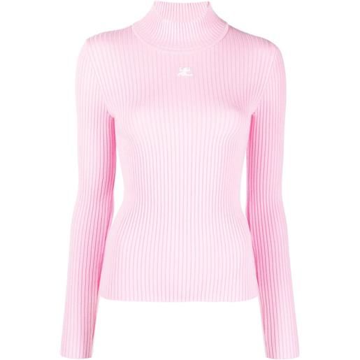 Courrèges maglione con ricamo - rosa