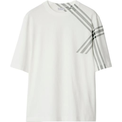 Burberry t-shirt check sleeve - bianco