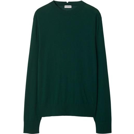 Burberry maglione con dettagli a contrasto - verde