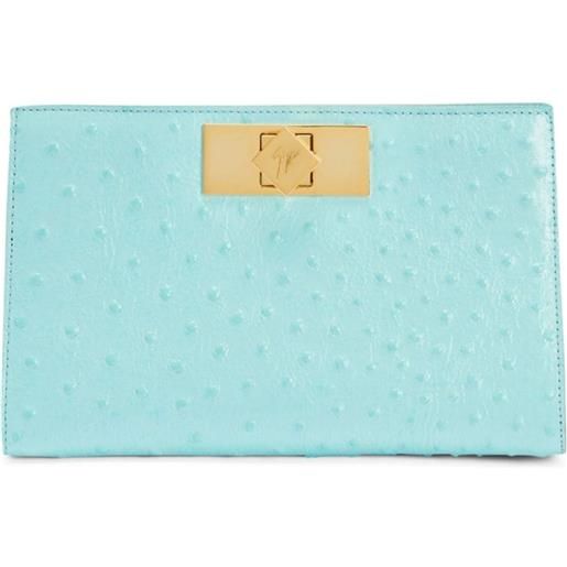 Giuseppe Zanotti clutch annhita con stampa - blu