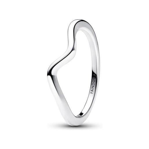 Pandora timeless anello in argento sterling ondulato, 60