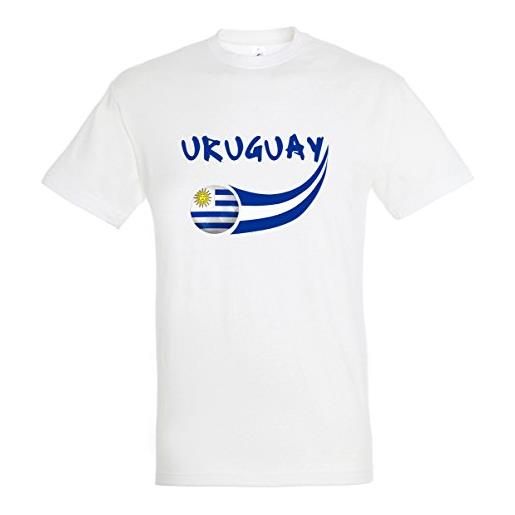 Supportershop uruguay, t-shirt uomo, bianco, m