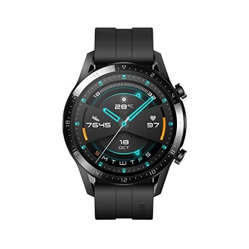 HUAWEI watch gt 2 smartwatch 46 mm, durata batteria fino a 2 settimane, gps, 15 modalità di allenamento, display del quadrante in vetro 3d, chiamata tramite bluetooth, matte black