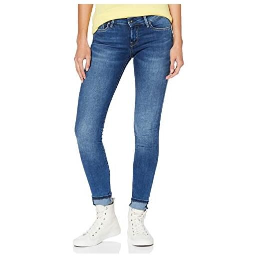 Pepe Jeans soho jeans skinny a vita media da donna denim, blu (denim-h45), 28w / 32l