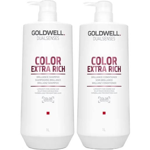 GOLDWELL kit ds color extra rich brillance shampoo 1000ml + conditioner 1000ml