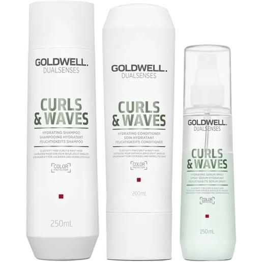 GOLDWELL kit ds curls & waves hydrating shampoo 250ml + balsamo 200ml + spray 150ml