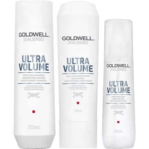 GOLDWELL kit ds ultra volume bodifying shampoo 250ml + conditioner 200ml + spray 150ml