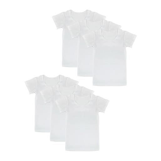 Laphilo canottiere e magliette in cotone intimo bambini ragazzi unisex cod. 3600 (2-3 anni, bianco maglietta(girl) 6pc)