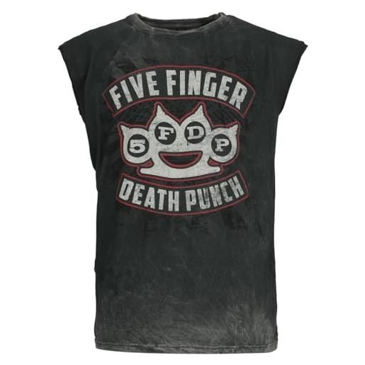 Five Finger Death Punch logo uomo canotta grigio s 100% cotone regular