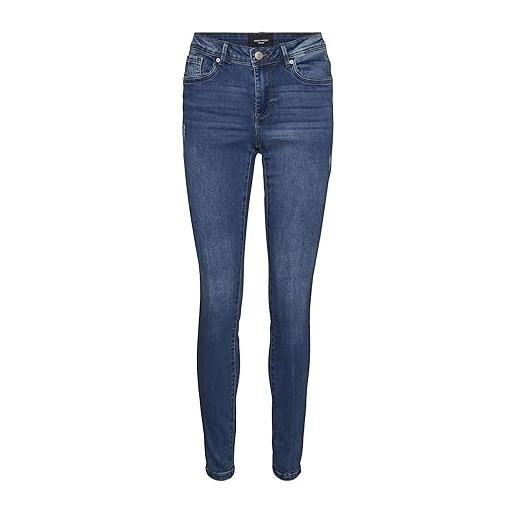 Vero moda jeans da donna, slim fit, vita normale, media blu denim, xs