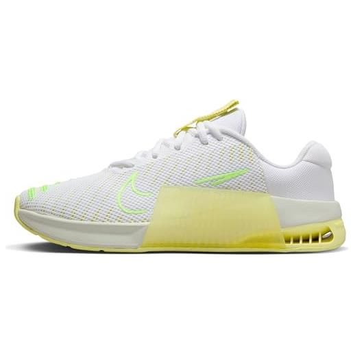 Nike w metcon 9, basso donna, white lime blast luminous green, 44 eu