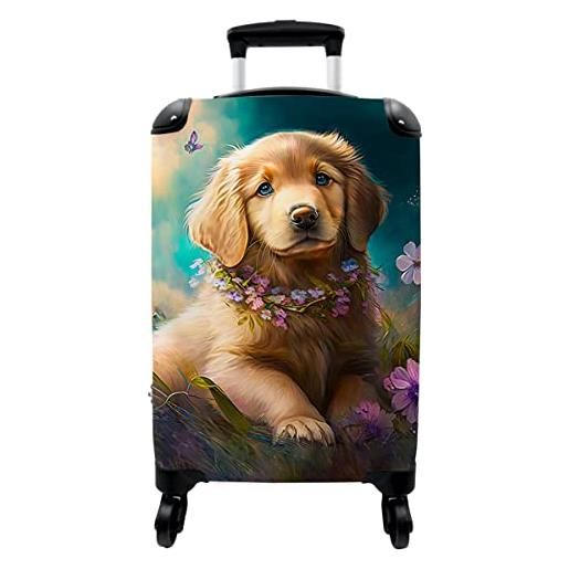 NoBoringSuitcases.com astratto 2 - it, cane con colori, bagages à main
