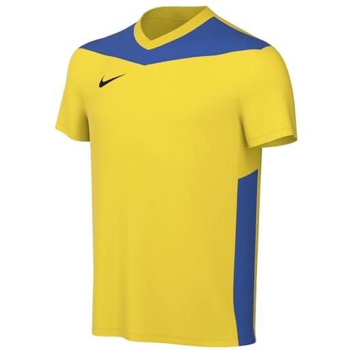 Nike y nk df prk drb iv jsy ss top a maniche corte, tour yellow/royal blue/black, 14-15 jahre unisex-bambini e ragazzi