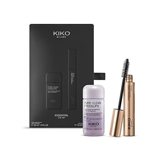 KIKO milano essential eye set | set makeup: 1 mascara effetto ciglia rimodellate e 1 mini struccante bifasico