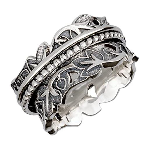 Energy Stone gioia e abbondanza sterling silver meditation spinner ring (style uk74)