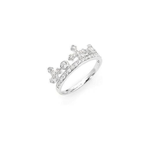 Amen anello donna corona in argento con zirconi bianchi misura 10 (16)