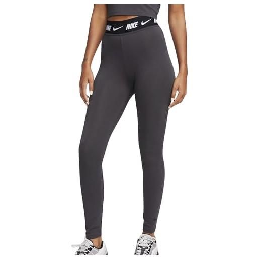 Nike w nsw club hw lggng leggings, antracite/nero, s donna