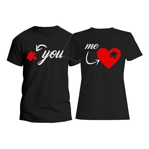 t-shirteria coppia tshirt innamorati love amore 2 cuori idea regalo fidanzata fidanzato