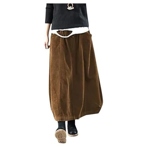 Kobilee gonna invernale donna vita alta maglia gonna pantalone casual elasticizzata gonna invernale midi elegante gonna plissettata curvy taglie forti gonna lunga lana