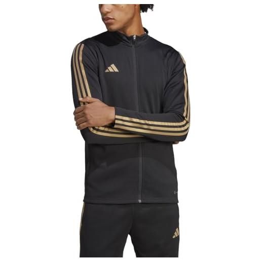 adidas men's tiro training jacket, black/reflective gold, x-large