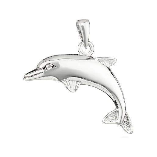 NKlaus minutiöser ciondolo delfino feso 925 catene da donna in argento - charm amuleto 15278